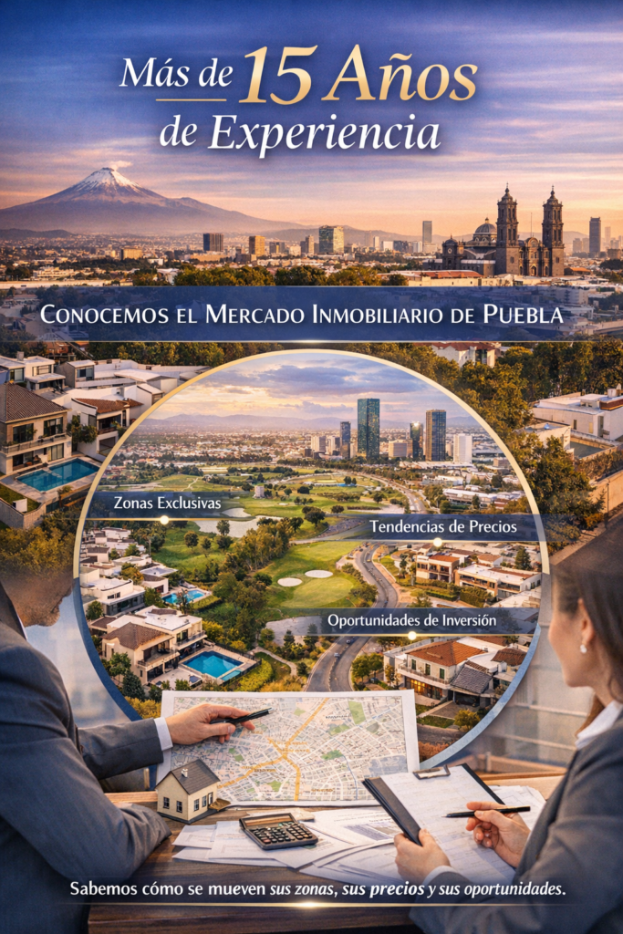 Cartel sobre la experiencia de Casa Velaris inmobiliaria